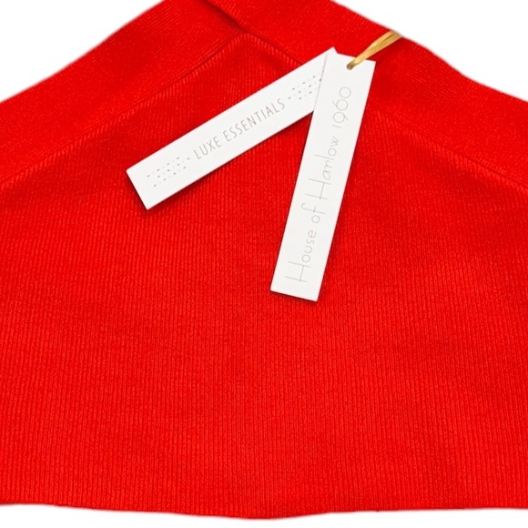 HOUSE OF HARLOW 1960 Ribbed Knit Luxe Essentials Stretchy Halter Crop NWT Large - Picture 7 of 7